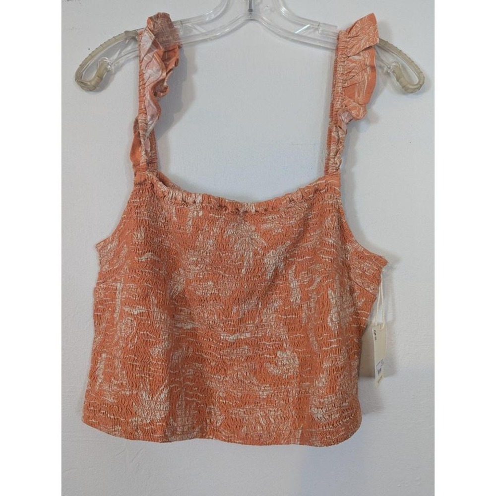 New rust & beige cropped shirt small
